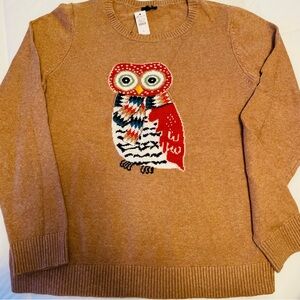 NWT! Talbots Cute Owl w/ Scarf Sweater